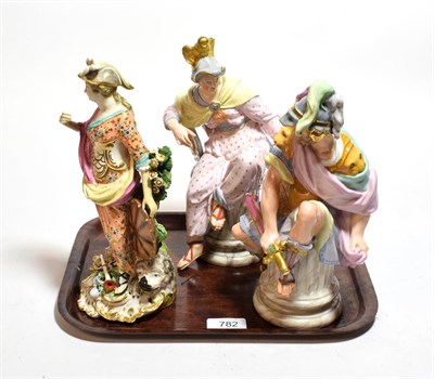 Lot 782 - Three early 20th century Continental porcelain figures of the continents: Africa, Europa and...