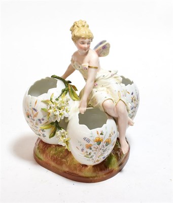Lot 784 - A 19th century Berlin porcelain figural vase decorated as a fairy, with underglazed blue KPM mark