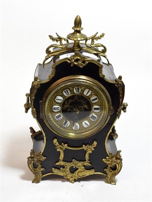 Lot 786 - A French ebonised and gilt metal mounted timepiece signed Fargot B.T Paris