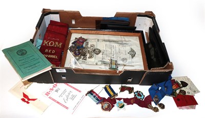 Lot 867 - A collection of RAOB Regalia to - John F Lowe C. P. Squirrel Lodge, including three silver gilt and