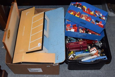 Lot 898 - A quantity of play worn Dinky and Corgi vehicles, together with a collection of Britains farm...