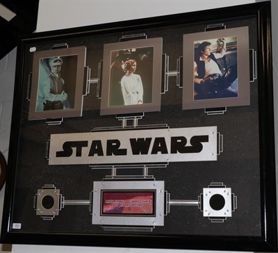 Lot 903 - Star Wars Autographed Photograph Framed Display with 8x10'' colour photographs of Mark Hamill,...