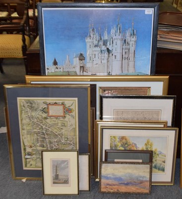 Lot 1007 - A decorative group of maps, etchings and reproduction prints (qty)