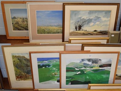 Lot 1035 - Janice Hingley ''East Riding Harvest 1988'', signed, pastel; together with a further work by...