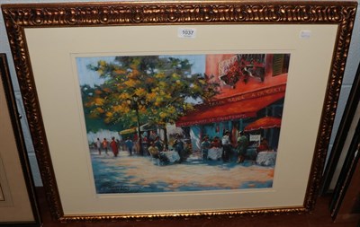 Lot 1037 - E Anthony Orme (20th century) Restaurant Le Printemps, signed pastel, 39.5cm by 48cm
