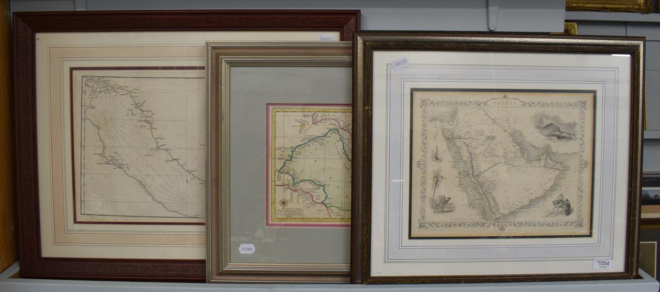 Lot 1054 - Three engraved maps of the Middle East, each mounted, framed and glazed (3)