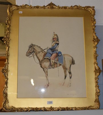 Lot 1066 - Paul Scheidecker, French cavalry officer, watercolour, 57cm by 46.5cm