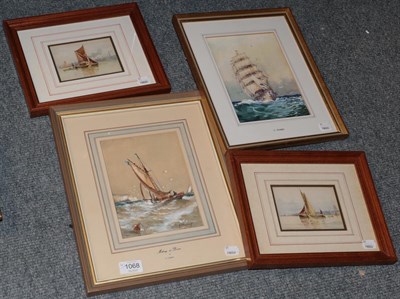 Lot 1068 - Cavalier Edward De Martino (1838-1912) A pair of boating scenes, signed watercolours, together with