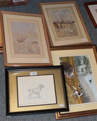 Lot 1069 - C A Johnson (20th century) ''The Heythrop Hounds'', signed mixed media, together with a further...
