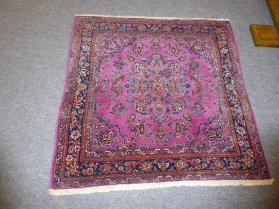 Lot 1203 - Kashmir silk piled rug, the candy pink field with medallion framed by spandrels and floral borders