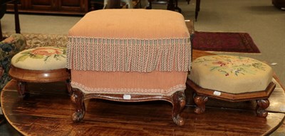 Lot 1207 - Three various 19th century footstools