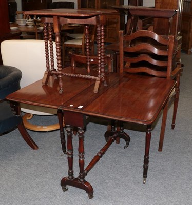 Lot 1236 - A 19th century mahogany Sutherland table together with a smaller bobbin turned example (2)