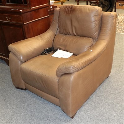 Lot 1243 - A Polo Divani brown leather electric reclining armchair