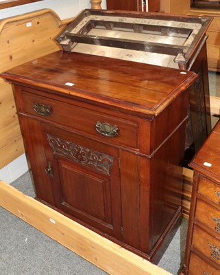 Lot 1258 - An Edwardian carved walnut wall mounted display cabinet and a late Victorian walnut cupboard