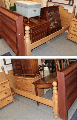 Lot 1261 - A pair of 4' 6'' pine bedsteads