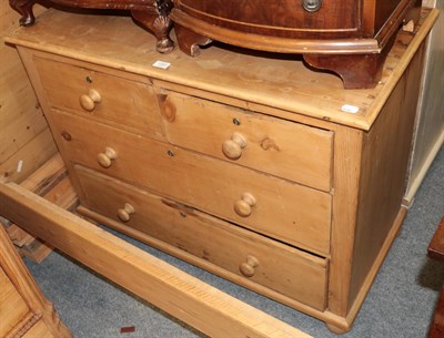 Lot 1263 - A 19th century pine four-drawer chest