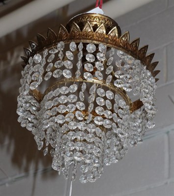 Lot 1300 - A lustre drop ceiling light, together with another similar