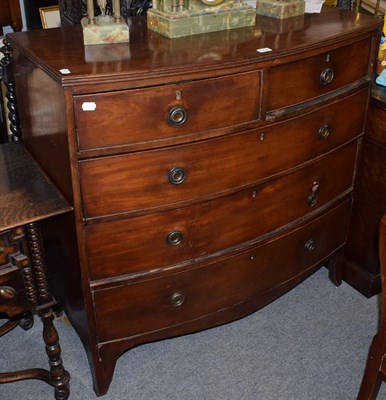 Lot 1316 - A George III mahogany bow fronted chest of drawers