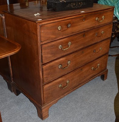 Lot 1318 - A George III mahogany four-height chest of drawers