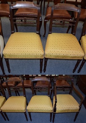 Lot 1329 - A set of five Regency mahogany dining chairs, including one carver