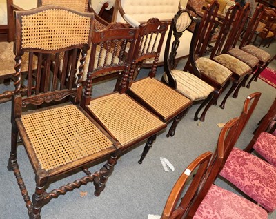 Lot 1341 - A set of four mahogany high back dining chairs, together with a pair of 19th century rosewood...