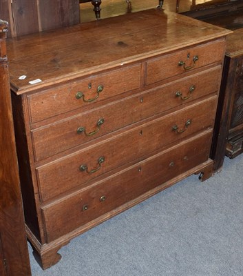 Lot 1397 - A 19th century oak four-height chest of drawers