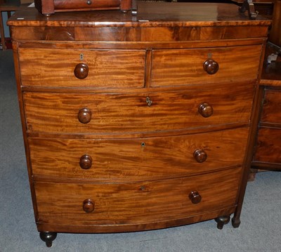 Lot 1423 - A 19th century mahogany bow fronted chest of drawers