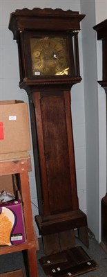 Lot 1450 - ~ An oak eight day longcase clock, signed John Rambottom, Hall-Green, 18th century, case (a.f.)