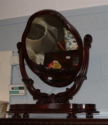 Lot 1456 - A Victorian carved mahogany dressing table mirror, 83cm high