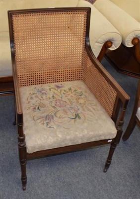 Lot 1458 - A mahogany Bergere chair