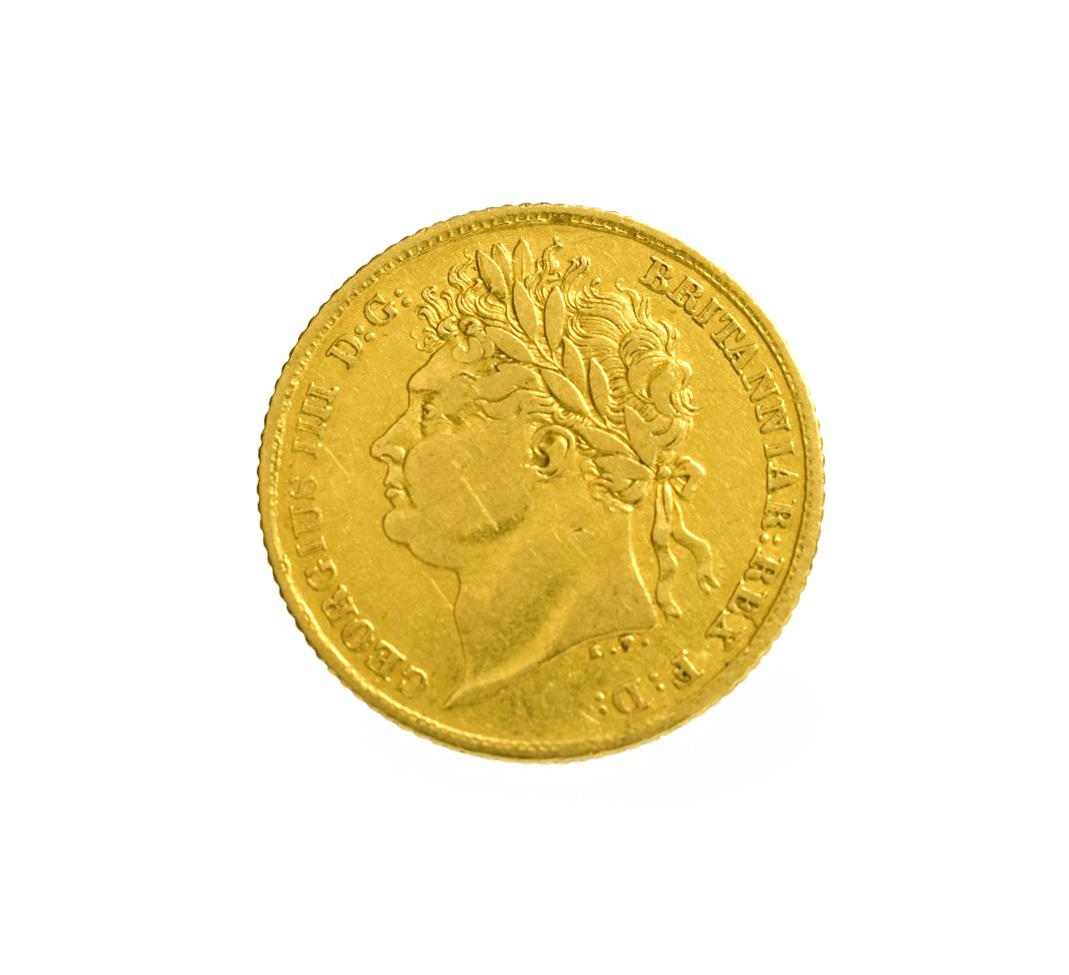 Lot 2050 - George IV Half Sovereign 1825, laureate head, second rev. plain crowned shield, GFine to AVF