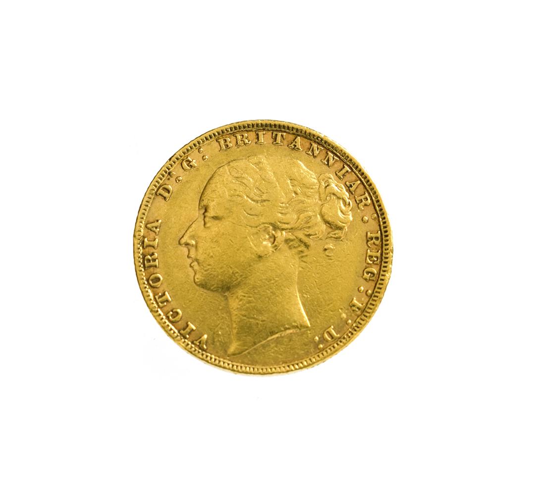 Lot 2052 - Victoria Sovereign 1880, second 8 over 7, horse with long tail, WW on truncation & small BP in...