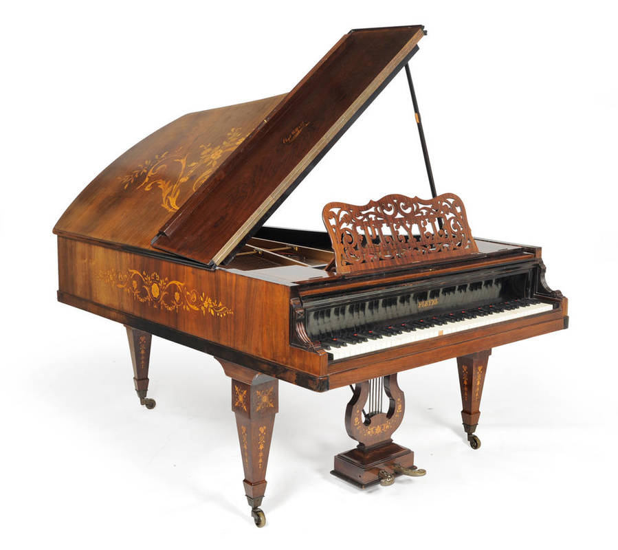 Lot 1292 - A 6'4" Rosewood and Floral Marquetry Grand Piano, Pleyel, Paris, Model No.103313, circa 1900,...