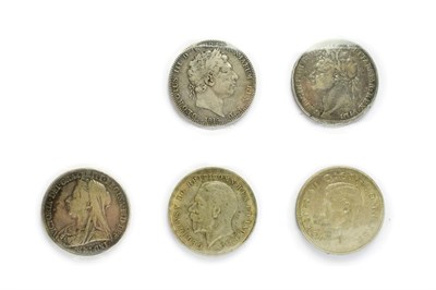 Lot 2064 - 5 x Crowns comprising: 1819 LIX no edge stops, minor contact marks o/wise Fine, 1821 SECUNDO...