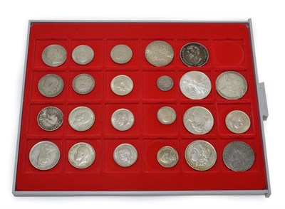 Lot 2066 - 15 x Miscellaneous UK Silver Coins comprising: double florin 1890 VG/AFine, 5 x halfcrowns:...