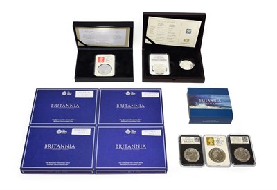 Lot 2081 - A Collection of 11 x Silver Britannia £2 Coins comprising: 2012, 2013 & 2014 each in a 'Tower Hill