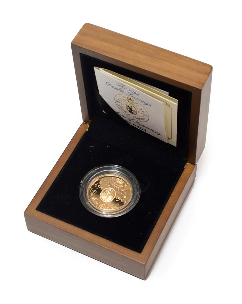Lot 2086 - Gold Proof £2 1994 '300th Anniversary of the Bank of England,' mule error coin (the obverse should