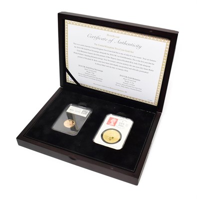 Lot 2095 - 'The United Kingdom Two Coin Gold Set' comprising: gold proof sovereign 2016, Queen's portrait...