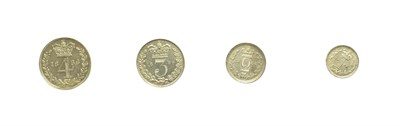 Lot 2101 - Victoria, Maundy Set 1886, 4d, 3d, 2d & 1d, sometime cleaned, hairlines on all four coins...