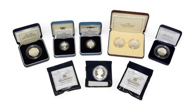 Lot 2118 - A Collection of UK and Channel Islands Silver Proofs comprising: UK: 2-coin £2 piedfort set...