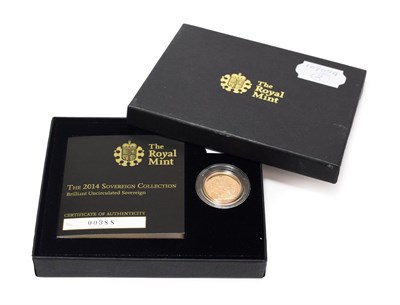 Lot 2133 - Elizabeth II, Sovereign 2014, with certificate of authenticity & an illustrated booklet...