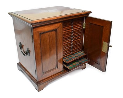 Lot 2178 - A Professionally Made Polished Mahogany Coin Cabinet, 40cm x 31cm x 40cm (15¾'' x 12'' x...