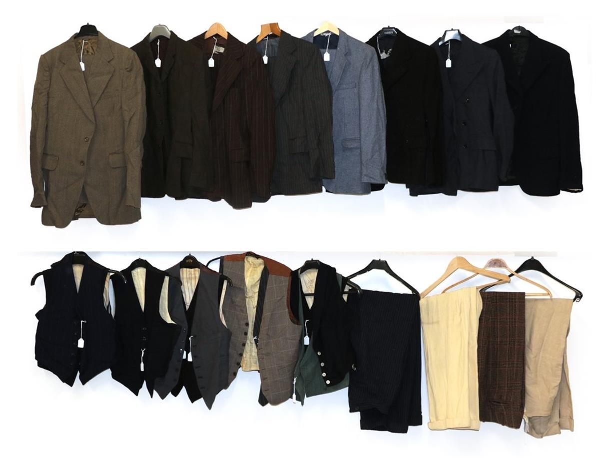 Lot 2026 - Assorted Early 20th Century Gentlemen's Suits, Jackets, Waistcoats, Trousers etc, comprising...