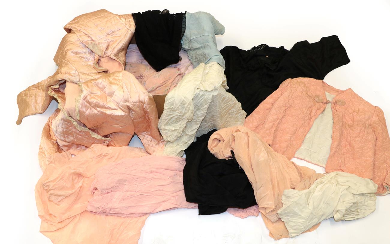 Lot 2036 - Circa 1920's and Later Lingerie and Night Wear, including three similar quilted bed jackets...
