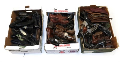 Lot 2041 - Assorted Circa 1900-1950 Ladies' Shoes, including black and brown leather heeled mary jane...