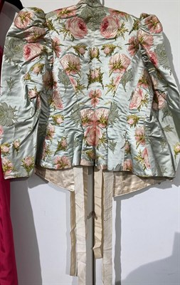 Lot 2053 - Circa 1950's Dark Pink Silk Taffeta Evening Dress, sleeveless with spaghetti straps and pleated...