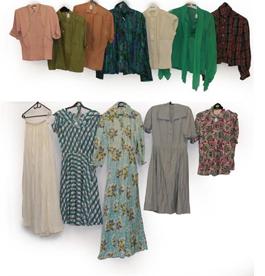 Lot 2054 - Mid 20th Century Day Wear, comprising Horrockses Fashions teal, white and light brown checked short