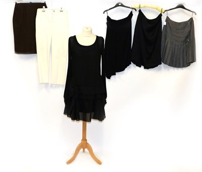 Lot 2064 - Assorted Modern Chanel Ladies' Clothing, comprising a black silk skirt with multi pleats to the...
