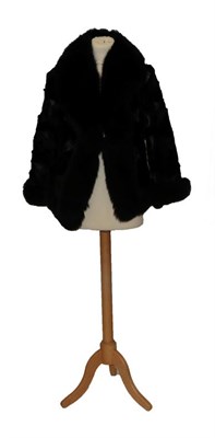 Lot 2082 - Black Mink Jacket; and textured Jacket With Black Fox Fur Trimmed Collar and cuffs and hem (2)