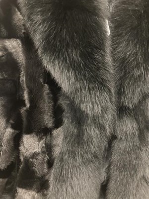 Lot 2082 - Black Mink Jacket; and textured Jacket With Black Fox Fur Trimmed Collar and cuffs and hem (2)